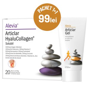 Pachet Articlar HyaluCollagen Solubil 20 plicuri + Articlar Gel 50ml