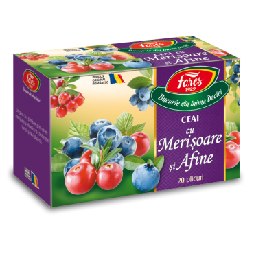 Ceai cu merișoare și afine, ceai la plic
