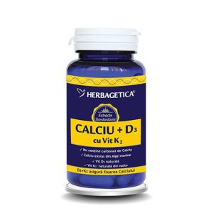 Calciu +D3 cu Vit K2 Herbagetica 30 Capsule
