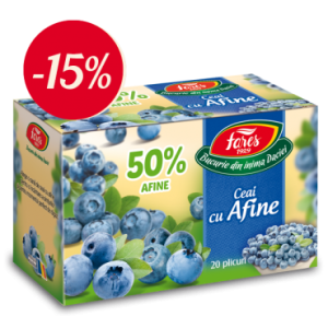 Ceai cu afine 50%, ceai la plic