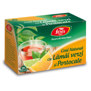 Ceai natural cu lămâi verzi și portocale, ceai la plic