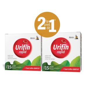 Urifin rapid 2 cutii x 15 plicuri solubile + Ceai Urifin 20 plicuri 2 la pret de 1