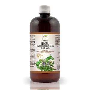 Sirop de iederă, cimbrișor, muguri de pin și pătlagină cu miere